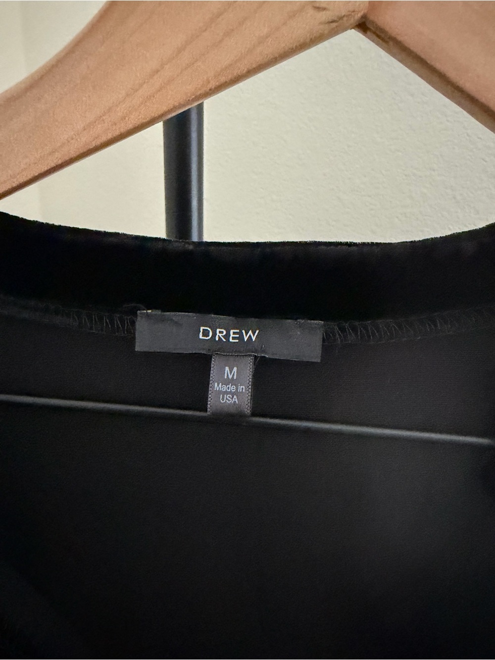DREW Black Velvet Crewneck Top - Picture 3 of 4